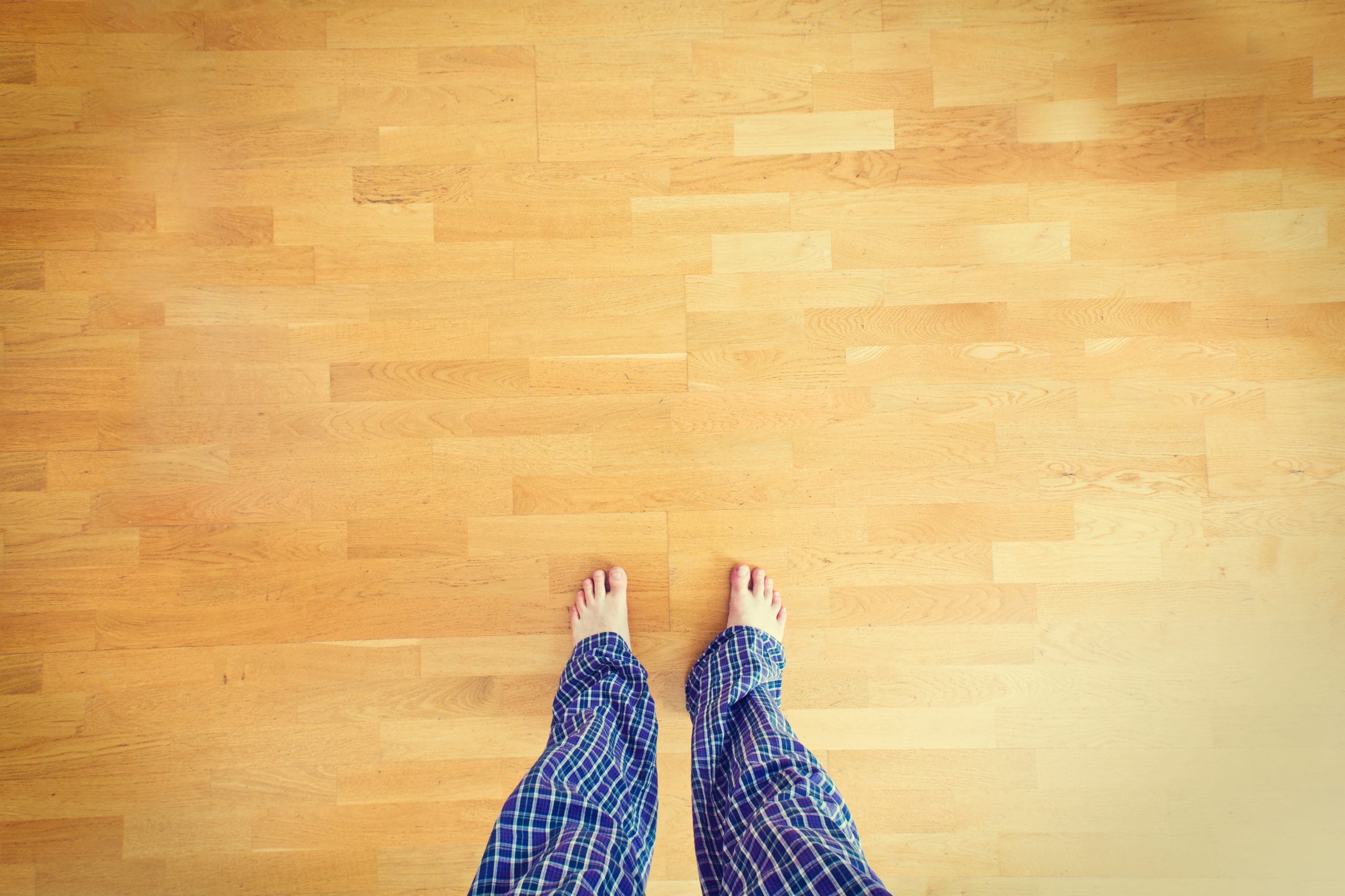 Legs in pajamas
